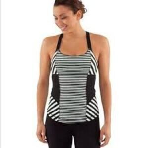 LULULEMON GREEN AND BLUE STRIPE TANK SIZE 6